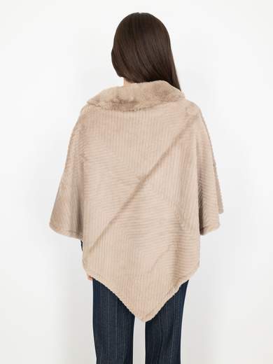 Poncho Donna Invernale Elegante in Pelliccia Sintetica