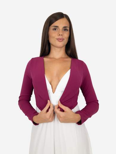 Elegant short crepe bolero with long sleeves