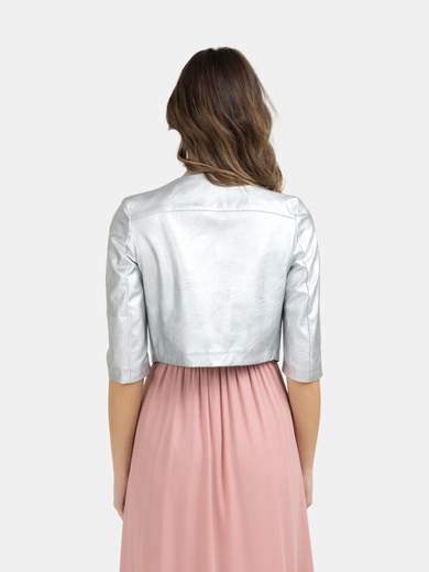 Coprispalle donna elegante cerimonia in similpelle effetto metallizzato