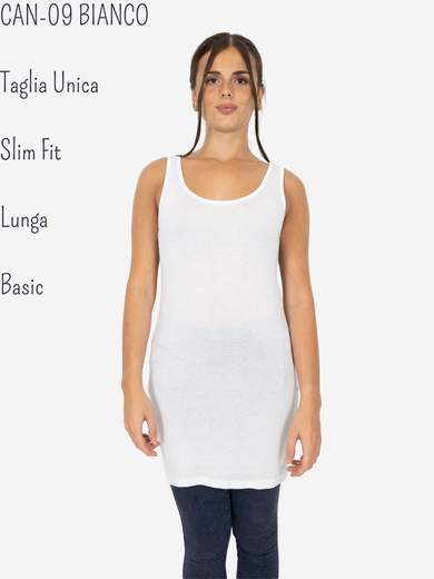 STRABELLO Canotta Donna Slim Fit Lunga in Viscosa – Modello Basic CAN-09
