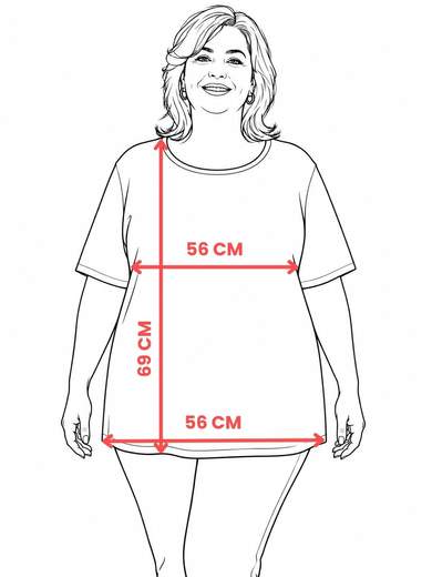 Short-Sleeved Curvy Cotton T-Shirt
