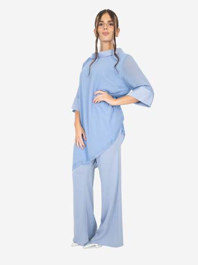 Completo Elegante Curvy con Casacca Asimmetrica e Strass – Modello YSE370TU4038