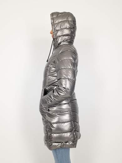 Piumino Lungo Al Ginocchio Donna Con Cappuccio Staccabile