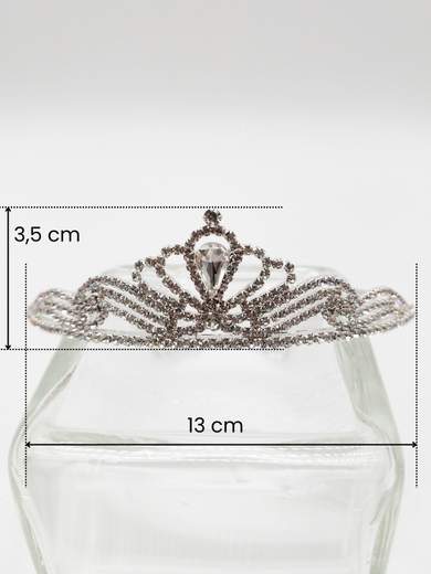 Corona Argento per 18esimo Compleanno con Strass e Pettine