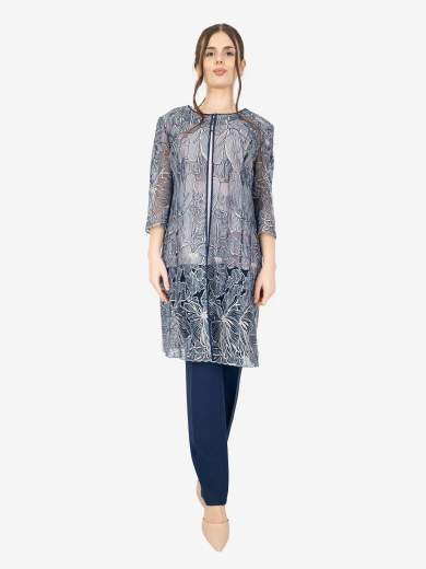 Tailleur Cerimonia Curvy 3 Pezzi in Macramè e Crepe