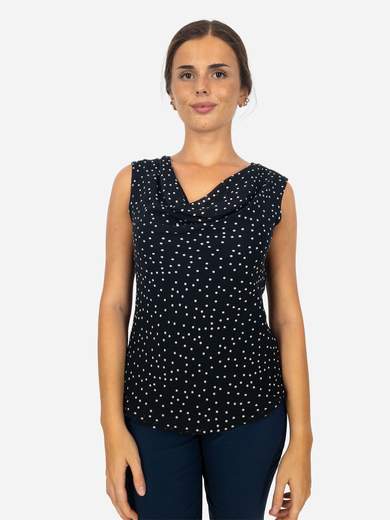 Bucle Top sotto giacca a pois in viscosa e georgette slim fit T6056T39F78