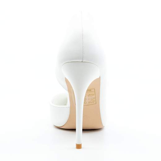 Chiara Foscari Scarpe Sposa Décolleté Bianche con Tacco Alto 10 cm BHLL-001-BIANCO