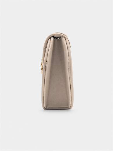Elegant Beige Ceremony Clutch Bag with Jewel Buckle
