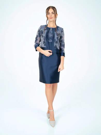 Peg Moda Abito da cerimonia corto a tubino con giacca in organza e seta 264-216