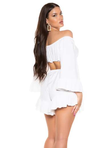 KOUCLA Completo Coordinato Top e Shorts con Volant 0000SET62108
