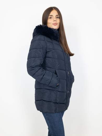 Piumino Lungo Donna Con Cappuccio E Pelliccia Staccabile