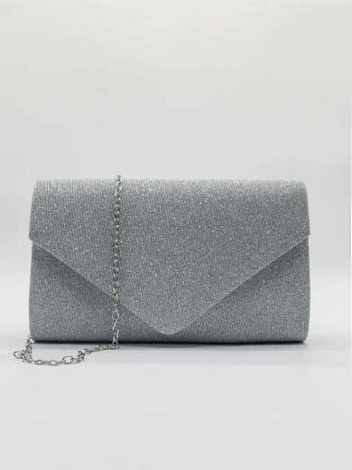 Pochette da Cerimonia Argento con Catenella