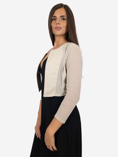 NEW COLLECTION Coprispalle Cerimonia Aperto Donna in Tulle Stretch ed Ecopelle Slim Fit ODPM01-980-2