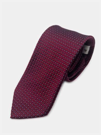 Bordeaux Geometric Silk Tie
