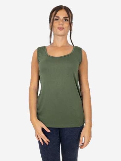 Canotta Donna Curvy Oversize a Spalla Larga in Viscosa Elasticizzata