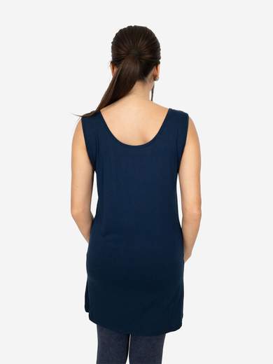 Women's long curvy basic tank top in stretch viscose – One size