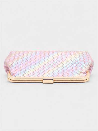 Elegant Pink Ceremony Clutch Bag with Double Chain