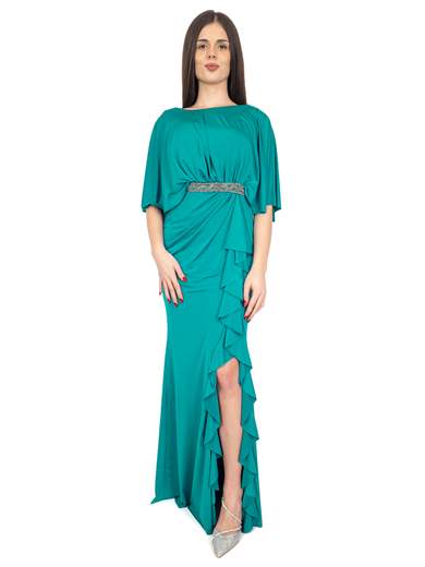 Bianca Brandi Abito Lungo Cerimonia Elegante Donna Stile Impero Con Spacco
