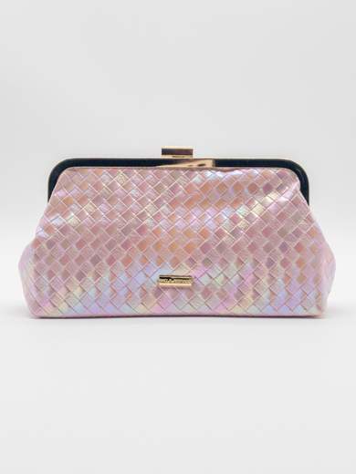 Elegant Pink Ceremony Clutch Bag with Double Chain