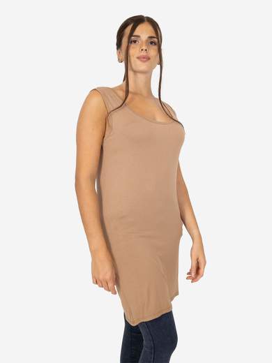 STRABELLO Women's long curvy tank top in stretch viscose – Basic model CAN-08