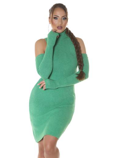 KOUCLA Abito Sexy in Maglia Fine con Guanti e Collo Alto 0000PU6812