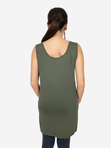 Women's long curvy basic tank top in stretch viscose – One size