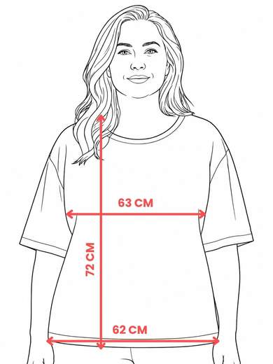 Maxi Curvy T-shirt in 100% Cotton with Artistic Print