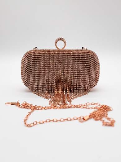 Pochette Gioiello Bronzo da Cerimonia con Strass e Frange 3604-BRONZO