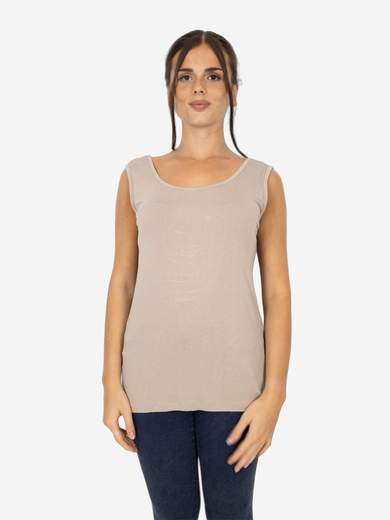 Canotta Donna Curvy Oversize a Spalla Larga in Viscosa Elasticizzata