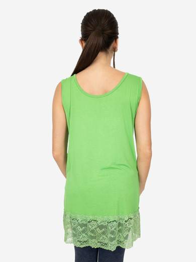 STRABELLO Canotta Lunga Curvy con Pizzo Donna – Taglia Unica Oversize CAN-07