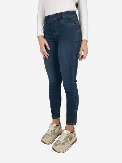 Jeans Jeggings Blu Denim Donna Fascia Elastica