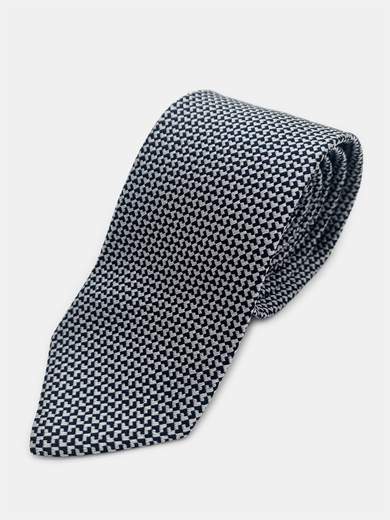 Blue Silk Tie with Micro Pattern
