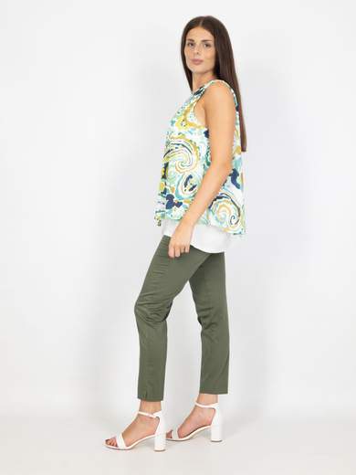 Top Donna Sottogiacca Smanicato In Viscosa A Girocollo