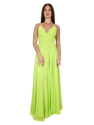 ALLURE Abito lungo cerimonia elegante con scollo a V incrociato