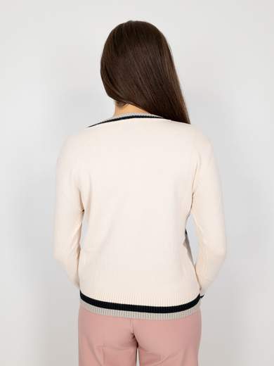 Maglia Pullover Donna Invernale A Rombi Con Lo Scollo A V
