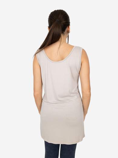 Women's long curvy basic tank top in stretch viscose – One size