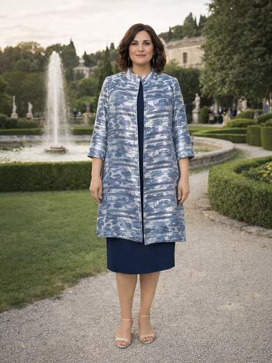 Peg Moda Completo Cerimonia con Abito a Tubino e Spolverino Elegante 510-474