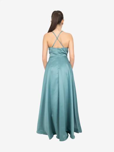 Abito lungo da cerimonia con spacco e stola – Eleganza minimal