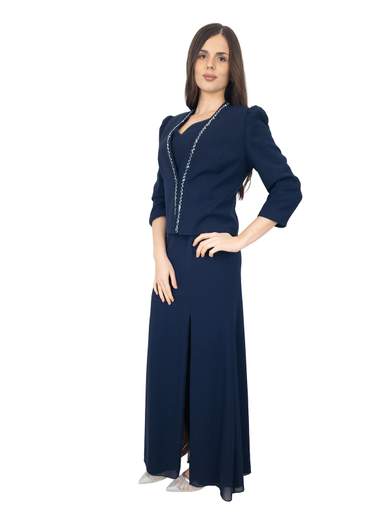 Abito lungo da cerimonia con giacca per la mamma della sposa o sposo