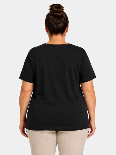 Perlarara Curvy Cotton T-Shirt with Front Print