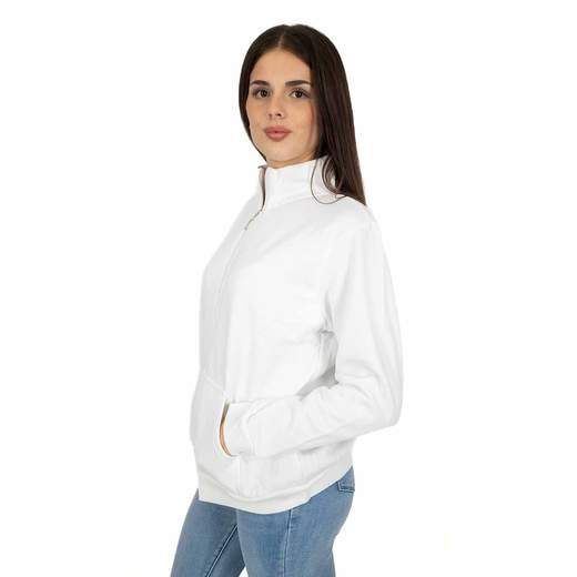 Felpa Donna con Zip Stile Oversize Collo Alto Maniche Lunghe