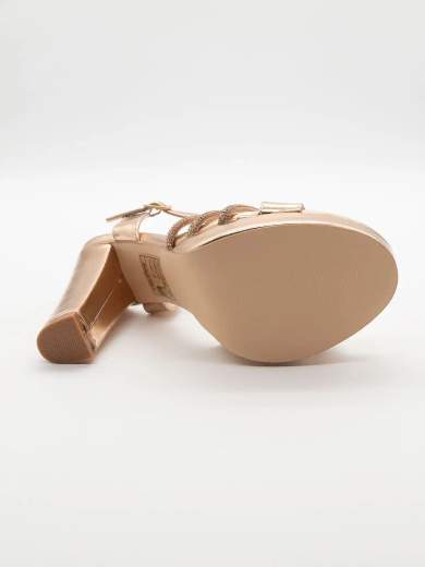 Chiara Foscari Sandalo alto bronzo con strass e plateau A37-386-BRONZO