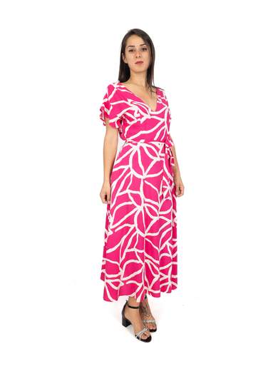 Vestito Donna Estivo Da Giorno Femminile Svasato Longuette Casual