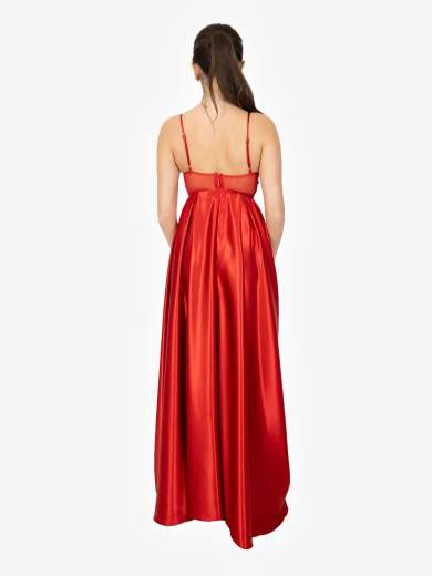 STRABELLO CERIMONIA Abito Lungo da Cerimonia con Corpetto in Pizzo e Gonna in Raso A29799-4157-GLORIA