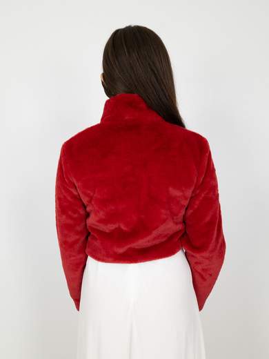 STRABELLO CERIMONIA Pellicciotto corto sintetico elegante donna slim fit con spilla decorativa A99130-1000