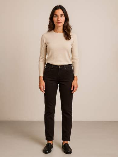 Emanuela Costa Jeans donna in fustagno elasticizzato a 5 tasche vita medio alta gamba dritta EC6833