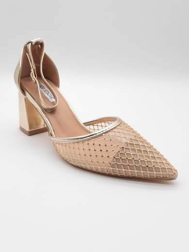 Décolleté da cerimonia oro tacco 7 cm