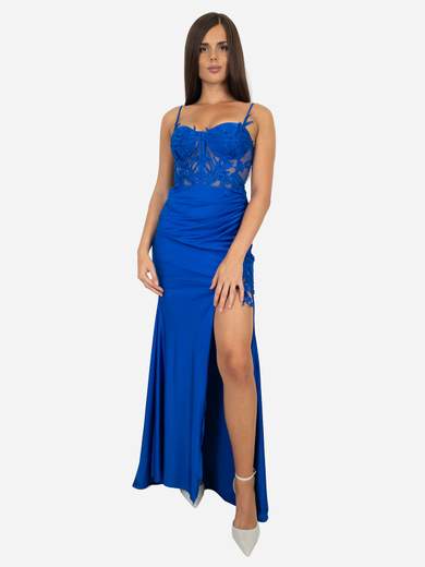 Abito da cerimonia a Sirena Elegante con Corpetto in Pizzo e Spacco