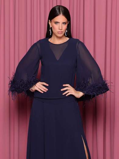 Bianca Brandi Curvy Abito lungo elegante taglie forti con mantella staccabile 29442M