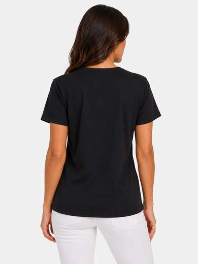 Women's Cotton T-Shirt with Rhinestones Perlarara E79